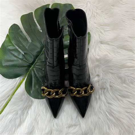 michael michael kors scarlett embellished crocodile embossed leather boot